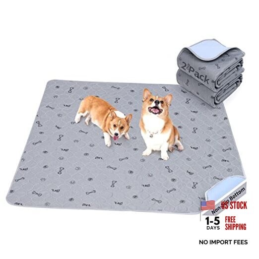 2Pack Puppy Pads Washable, 48×48 Reusable Pee Pads for Dogs, 48X48″ (Pack of 2)