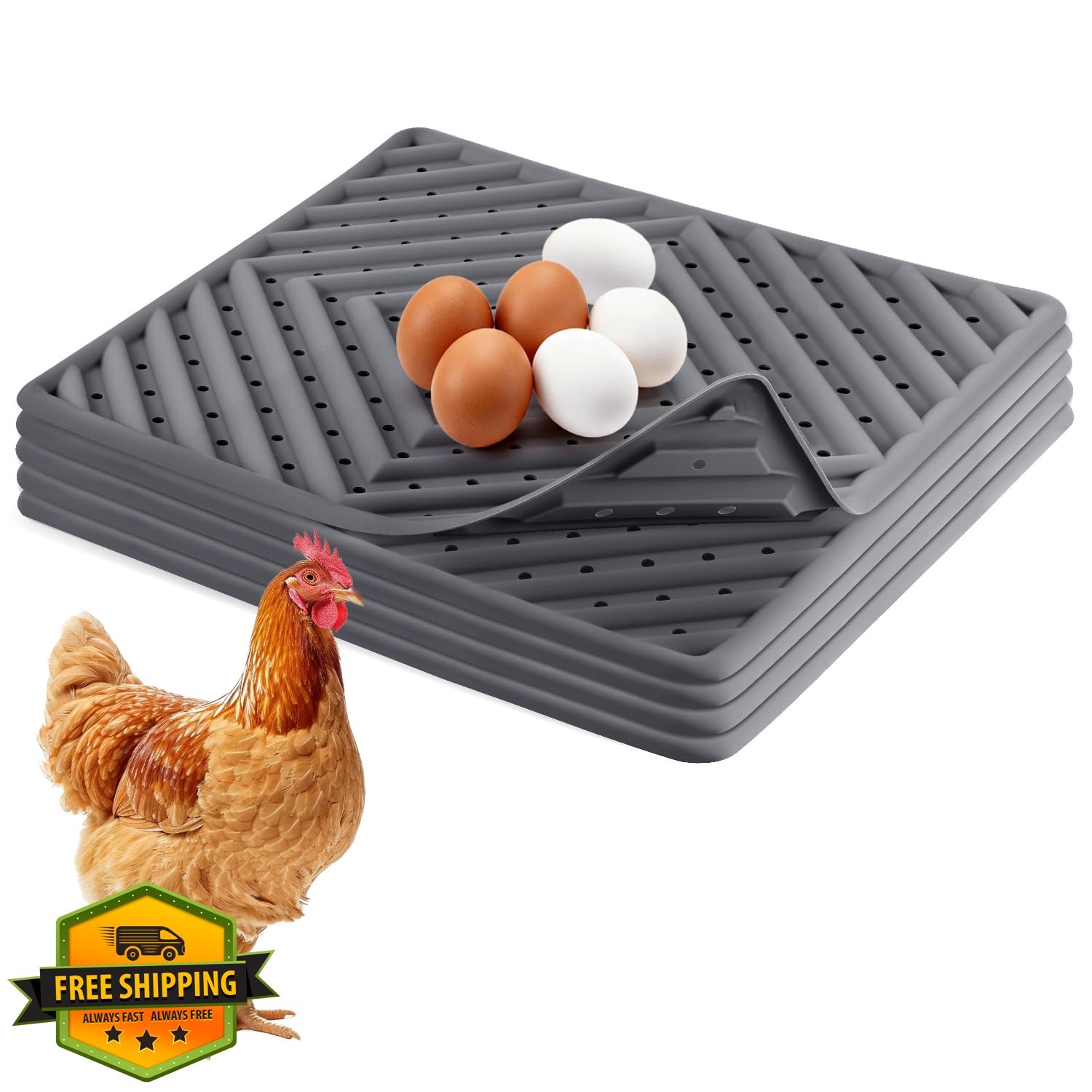 Kaipeia Grey 5 Pack Chicken Nesting Pads 12″x12″