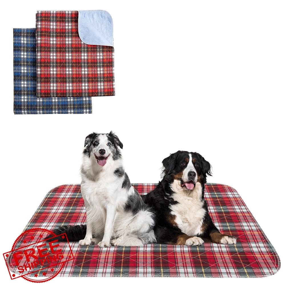 KOOLTAIL Pee Pads Red Blue 36x41in 2 Pack Washable