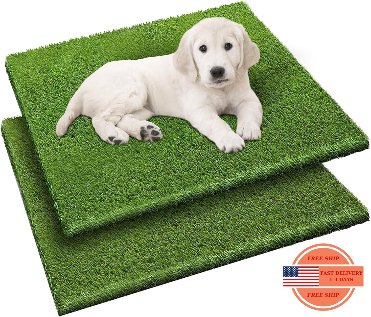 Paquete de 2 almohadillas para orina de perro de 66 x 76 cm, césped artificial r