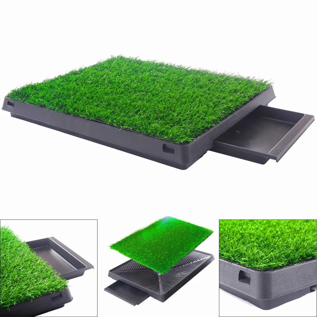 Puppy Dog Pet Potty Training Pee Pad Mat Tray Grass House Toilet W/tray Indoor