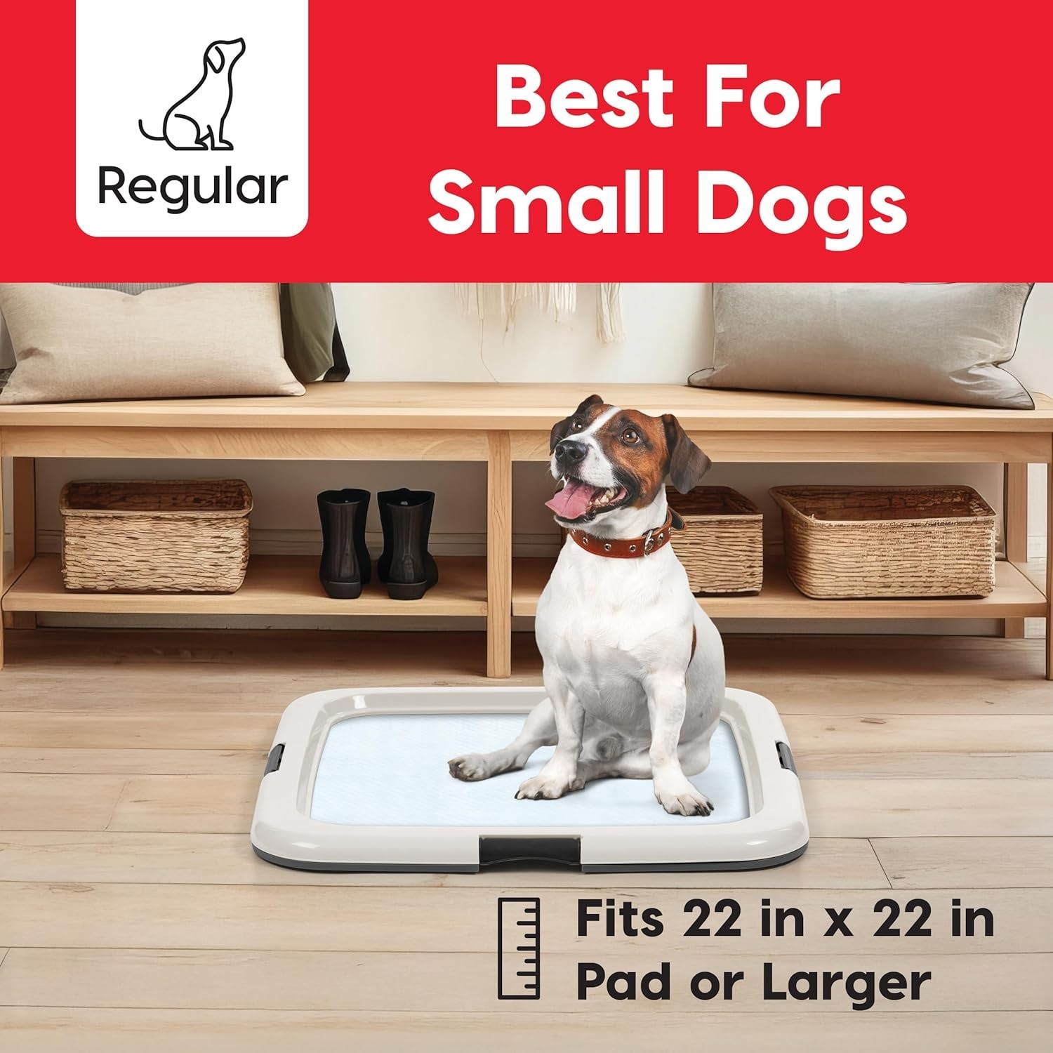 Dog Pee Pad Holder 22×22 Leak Proof Puppy Training Pad Tray Non Slip Latches