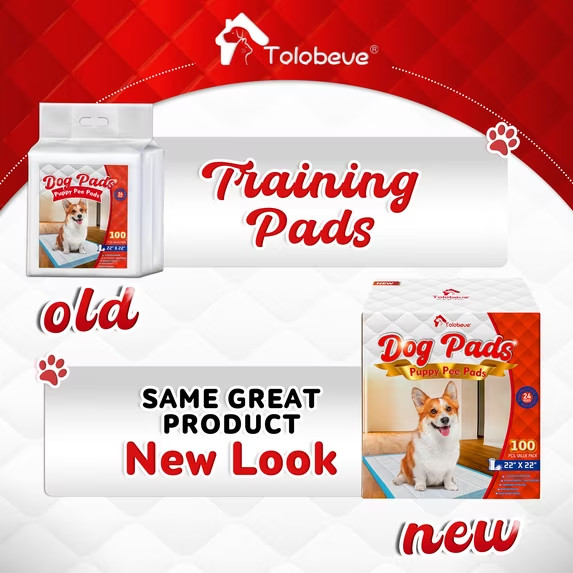 Tolobeve Puppy Pads Training Pads, Large, 22 in x 22 in, 200 Count