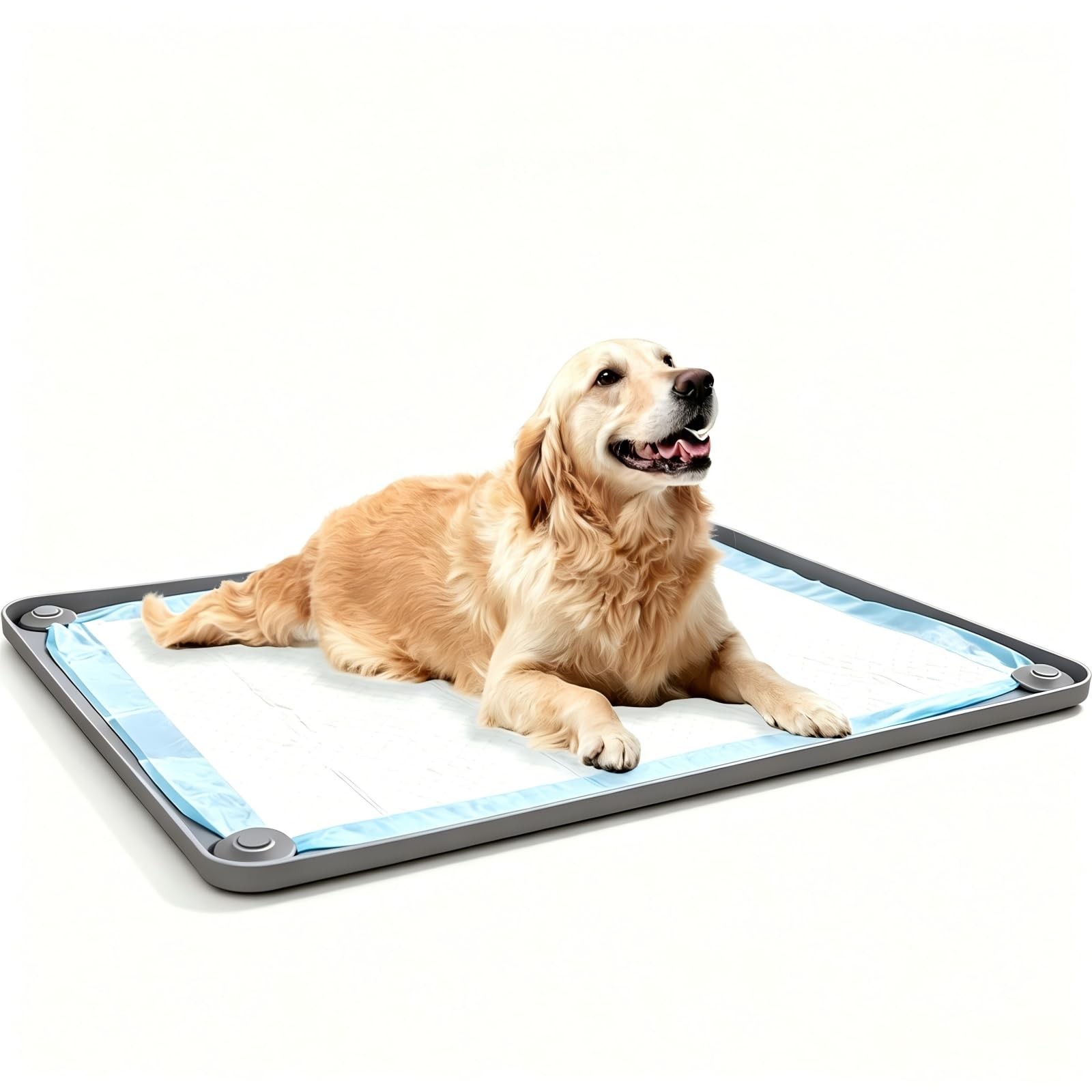 Silicone Pee Pad Holder for Dogs,23 * 23Inch LeakProof Mat Holder for Dog Tra…