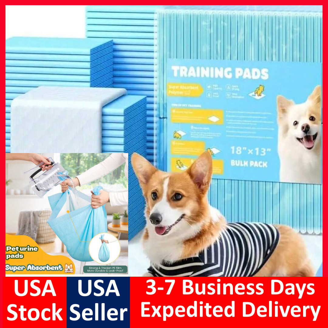 20/100/500 Pet Pads for Dogs Ultra-Absorbent Puppy Training Pad Blue 18″/24″/35″