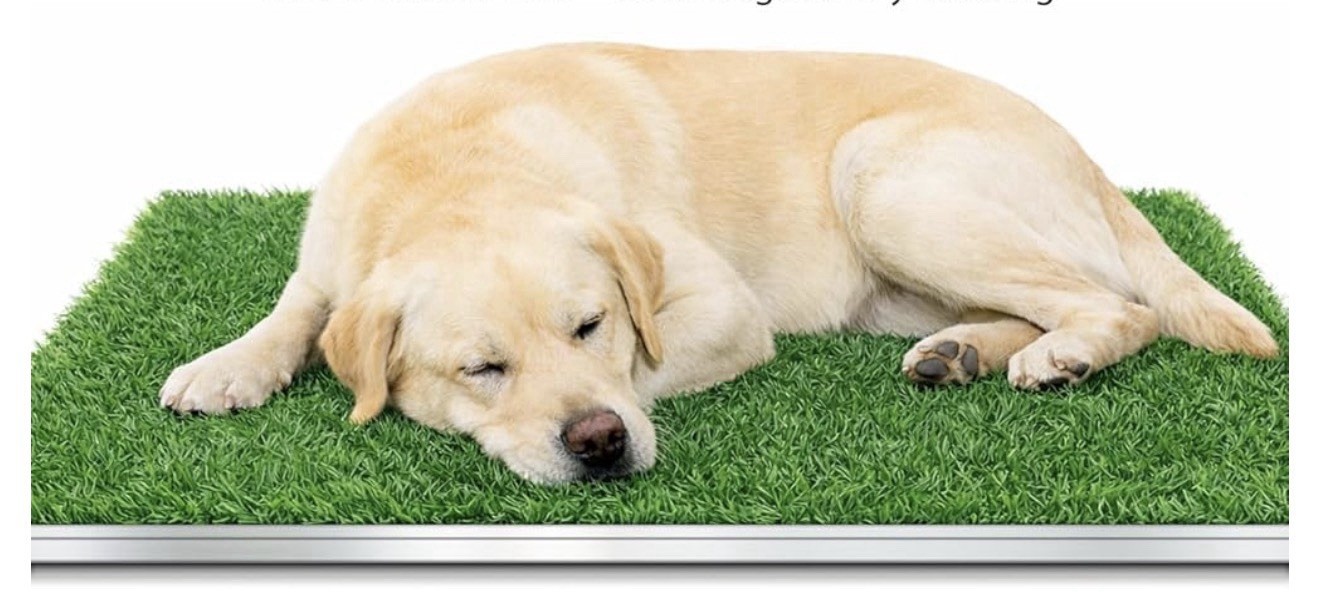Stainless Steel Dog Toilet Grass Pad 34 x 23.6 w/ Tray Odor Control