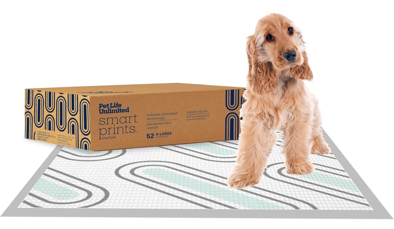 Pet Life Unlimited Smart Prints Extra Large Puppy Pads – 26″ x 30″52 Count (XL)