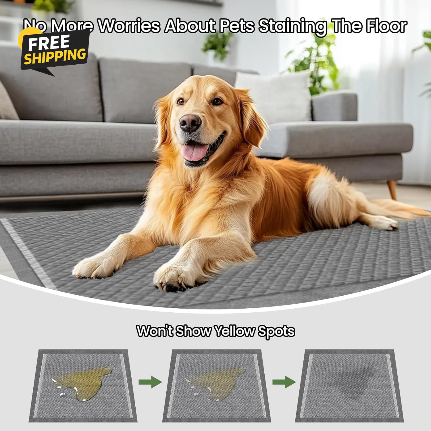 Dog Pee Pads for Dogs XXL 30″X36″ Charcoal Puppy Pads 50 Counts Extra Large Disp