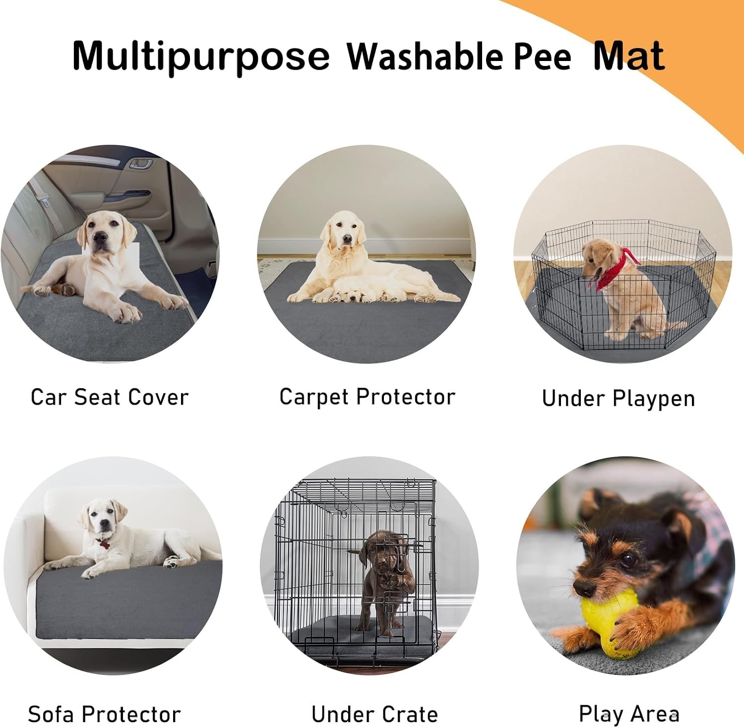 Washable Pee Pads for Dogs, 2 Pack Fast Absorbent Dog Mats,36″x48″ | Leak-Pro…