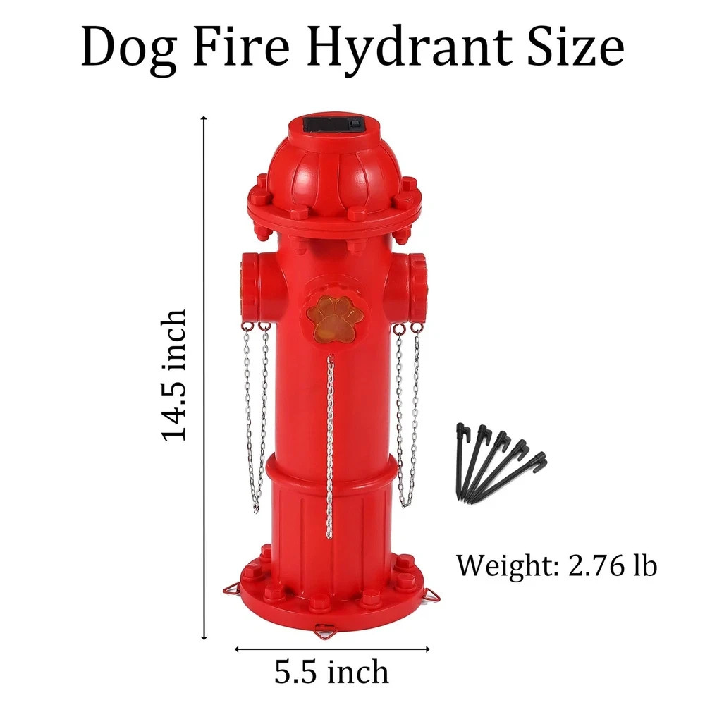 Solar Dog Fire Hydrant Pee Post with Glowing Paw Print, Fire Hydrant for Dogs…