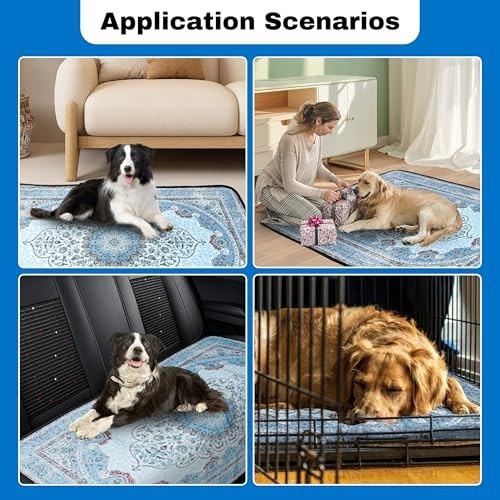 Washable Dog Cat Pee Pads 72″x72″ Super Absorbent Leakproof Reusable Training Ma