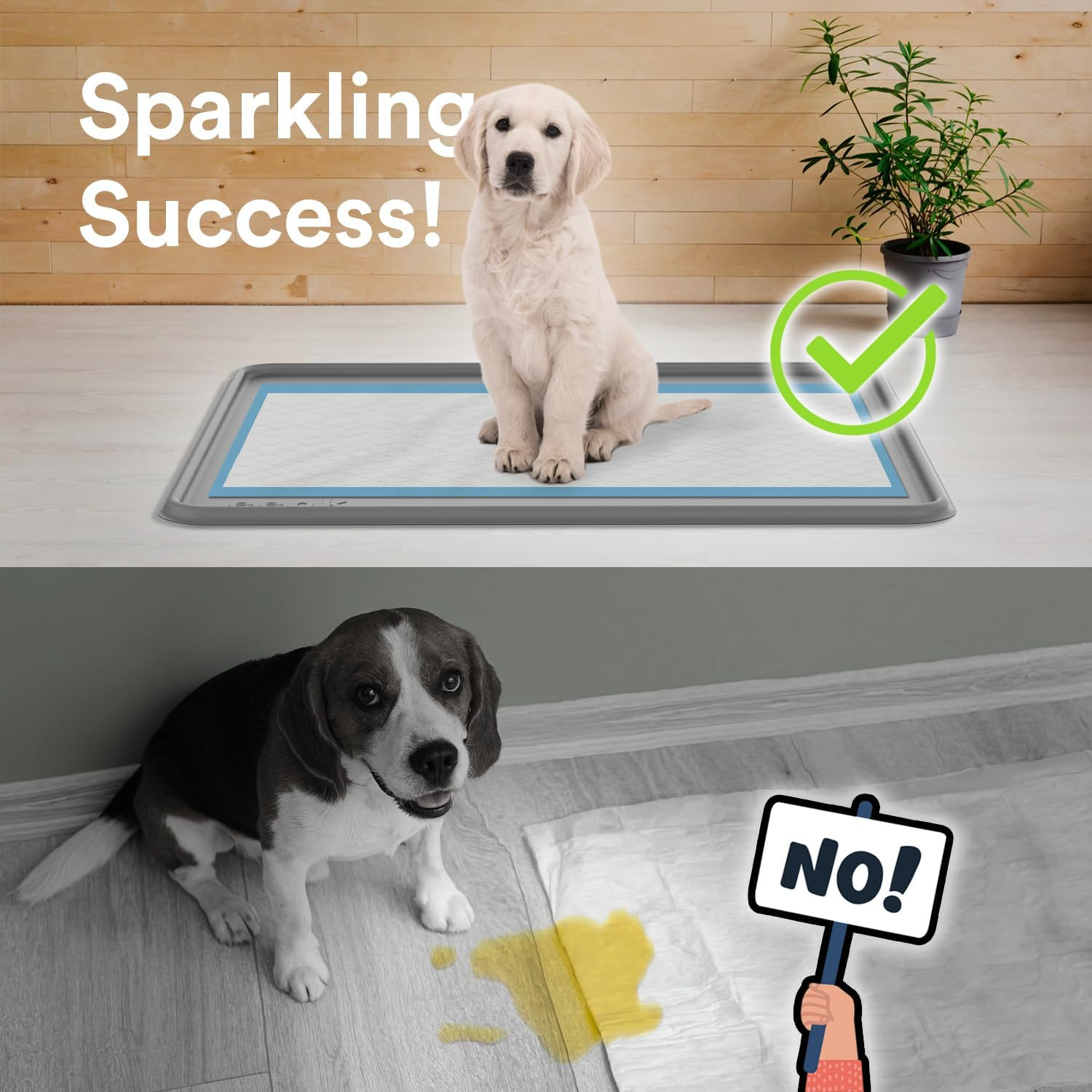 Pee Pad Tray Holder for Dogs – Fits up to 22 X 22 In. Square Potty Training Pads