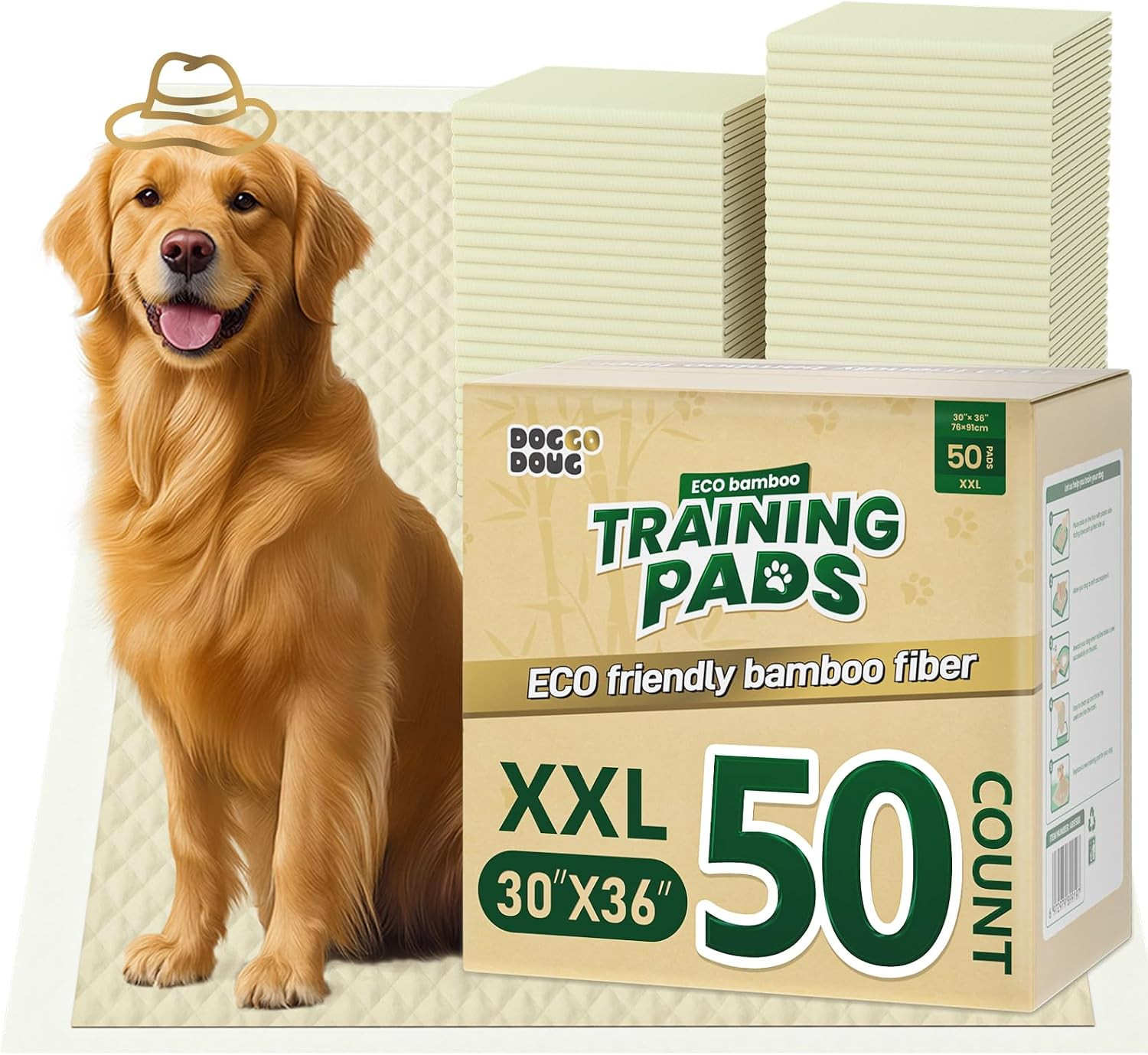 Puppy Pads 50 Count 30″X36″ Pee Pads for Dogs Deodorizing Leakproof Quick Drying