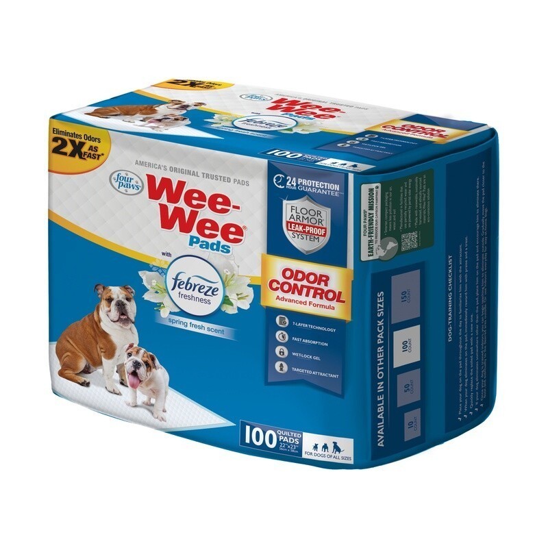 Odor Control Potty Training Pads W/ Febreze Freshness 100ct Dogs Puppies Fresh