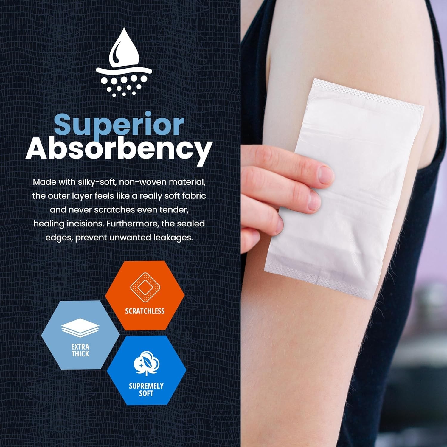 Individually Wrapped 5×9 Inch Sterile ABD Pads – 40 Count Medical Dressings