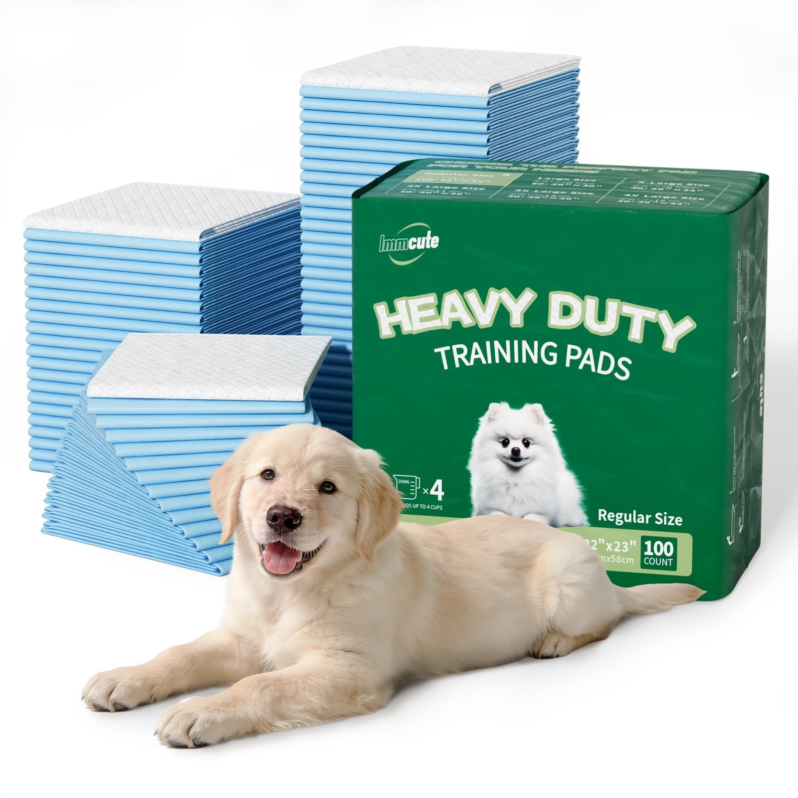 100 Count Premium Puppy Pads, 22″x23″ Dog Pee Pads – UltraSoft HeatSealed, 6L…