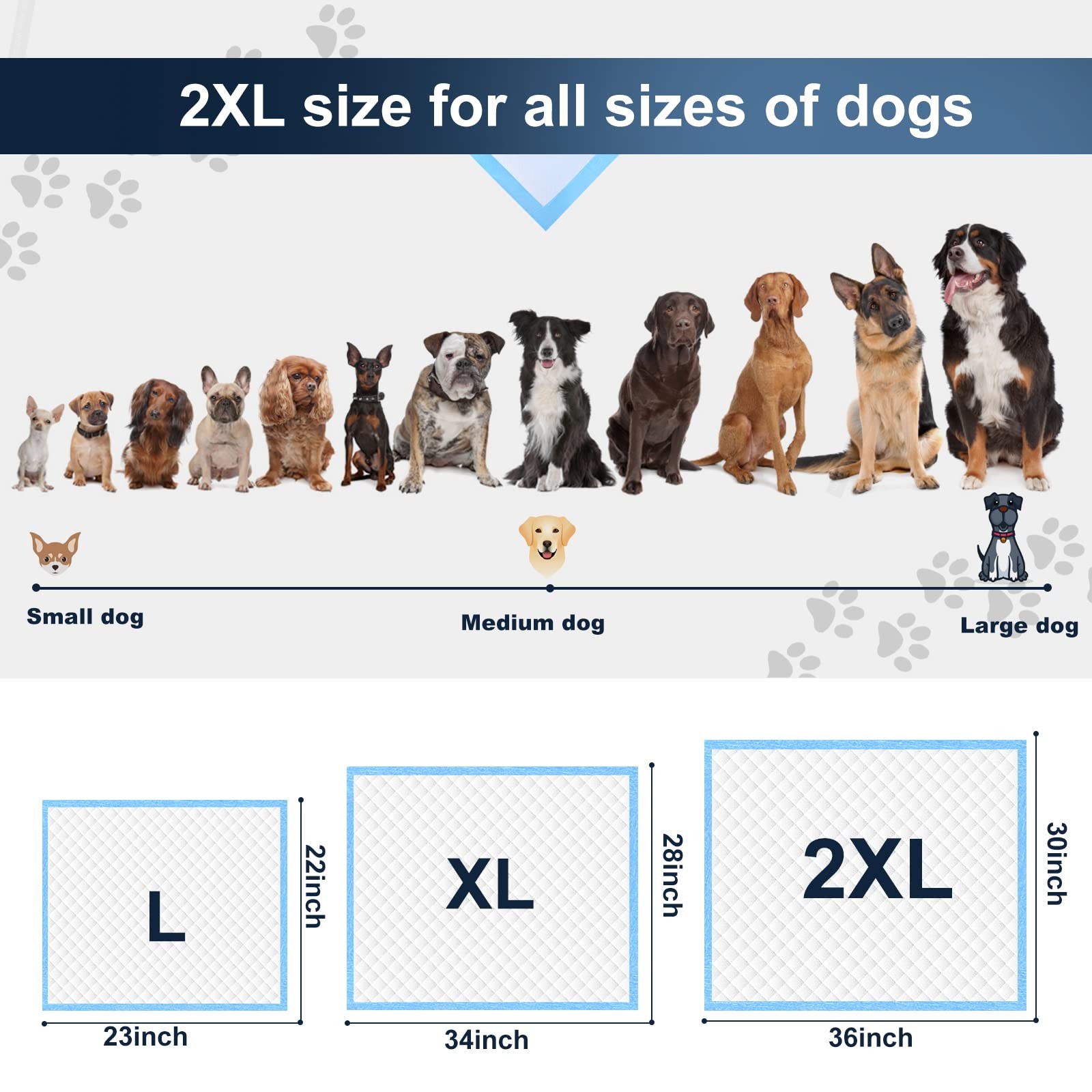 XXL Thicken 6 Layers Heavy Absorbent 30″x36″ Pet Training Dog Pee Pads, Extra…