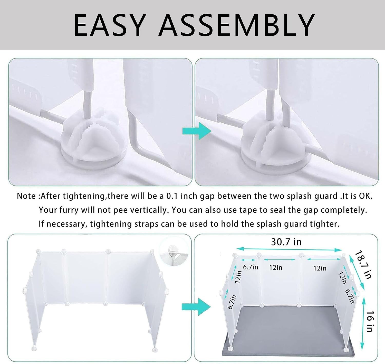 Customizable Dog Pee Pad Holder Tray with Splash Guard – Perfect for Training