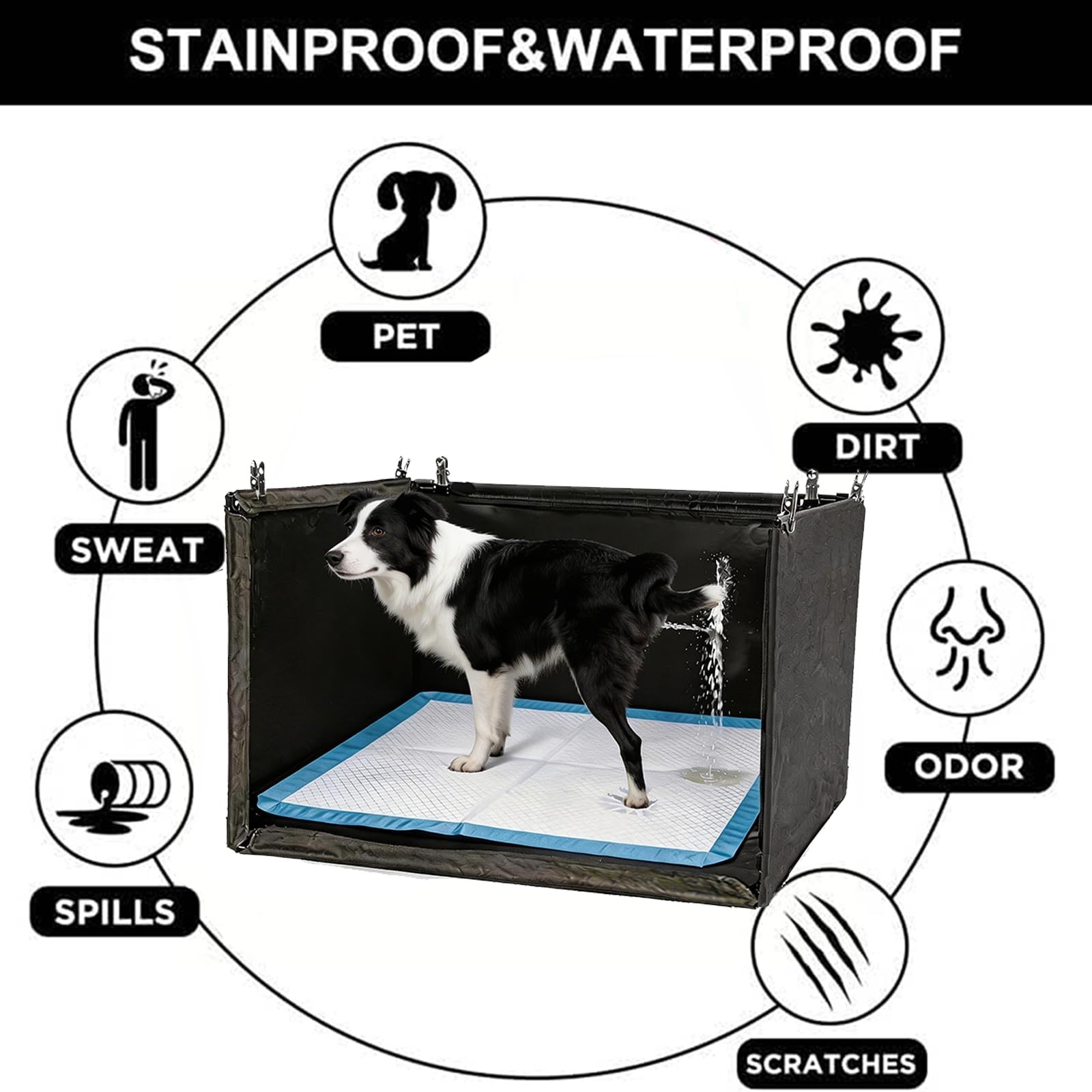 THINMUHAND Dog Toilet with High Walls – Indoor Male Dog Pee Station and Litte…