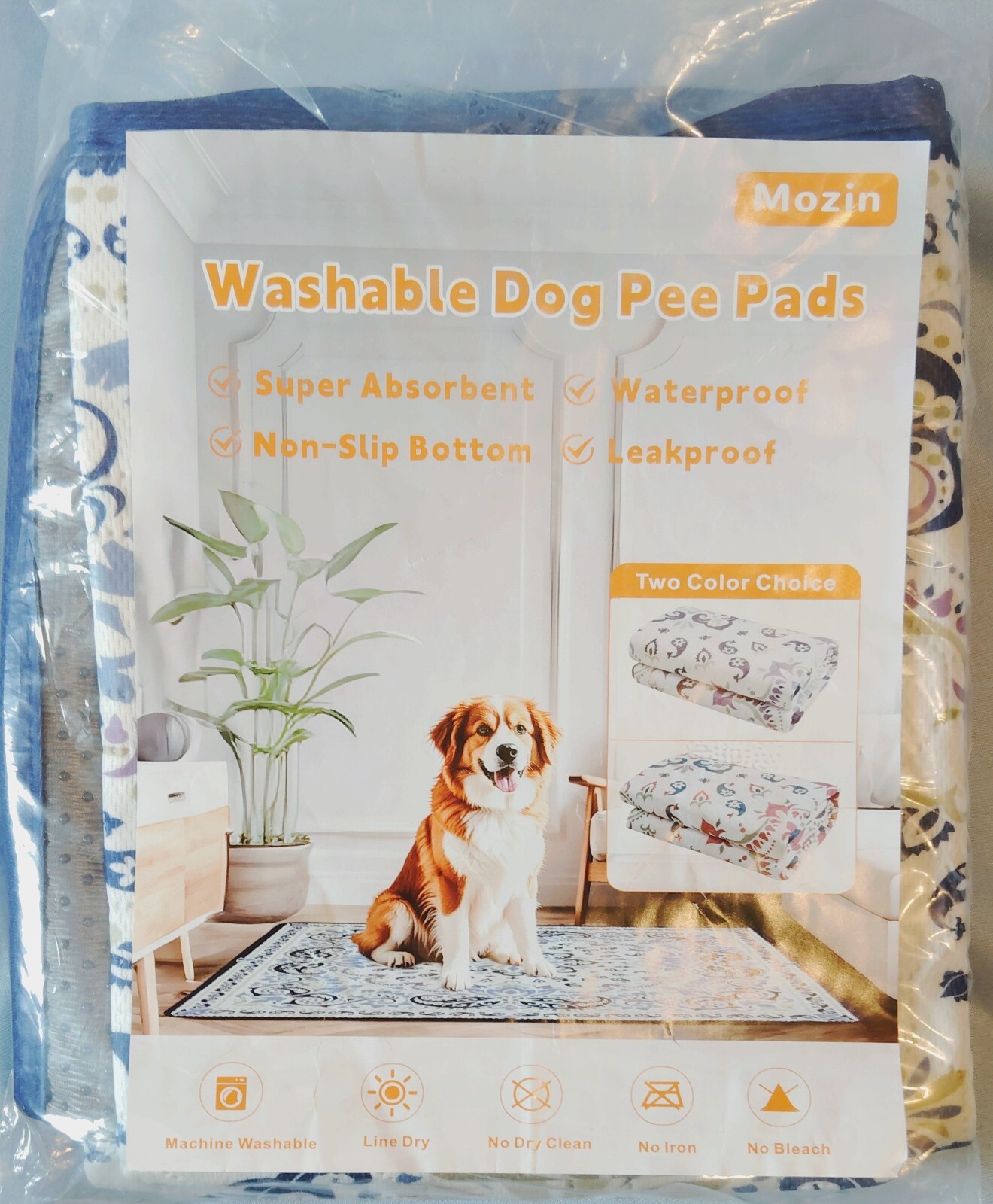 Mozin Washable Dog Pee Pads 2 Pack 18×24 Super Absorbent Reusable Puppy New