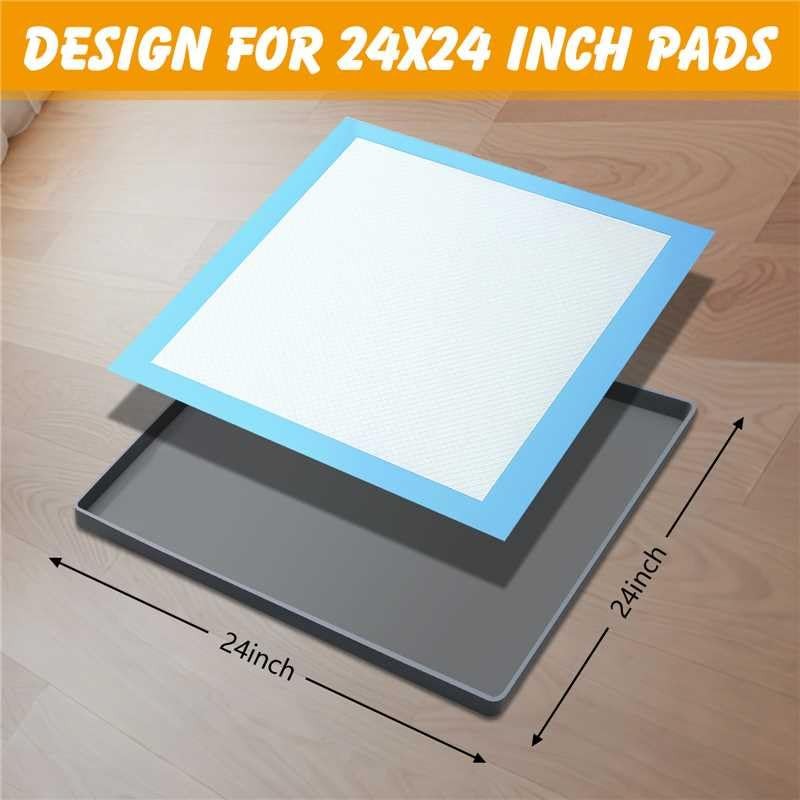 Silicone Dog Pee Pad Holder for Standard 24×24 in Pads, Non-Slip Leak-Proof P…