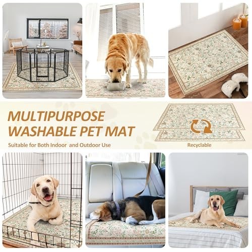 “Super Absorbent Washable Dog Pee Pads – 2 Pack Reusable Puppy Training Mats, 36