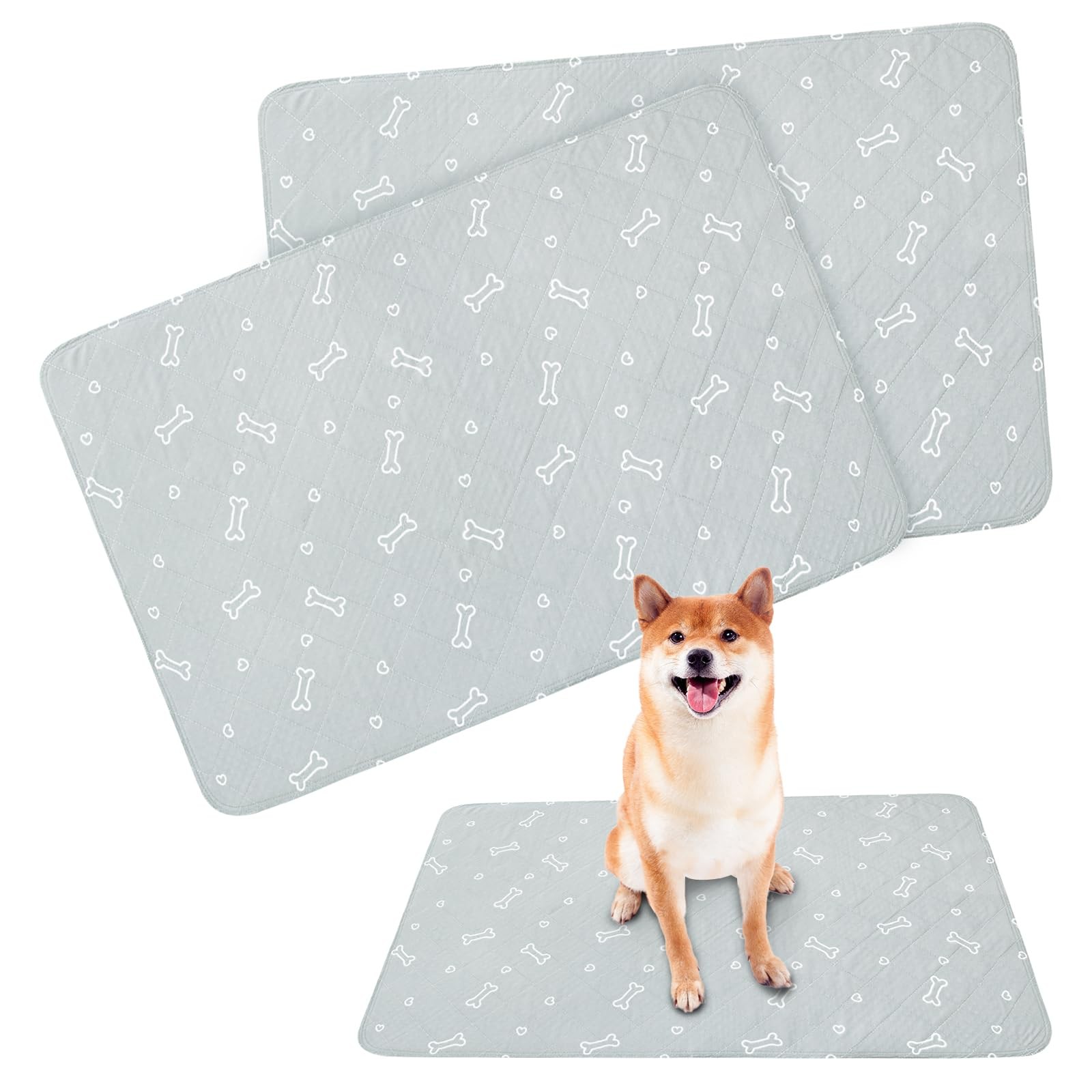 Washable Pee Pads for Dogs, 2 Pack Reusable Puppy Pads 28″ x 42″, Super Absor…