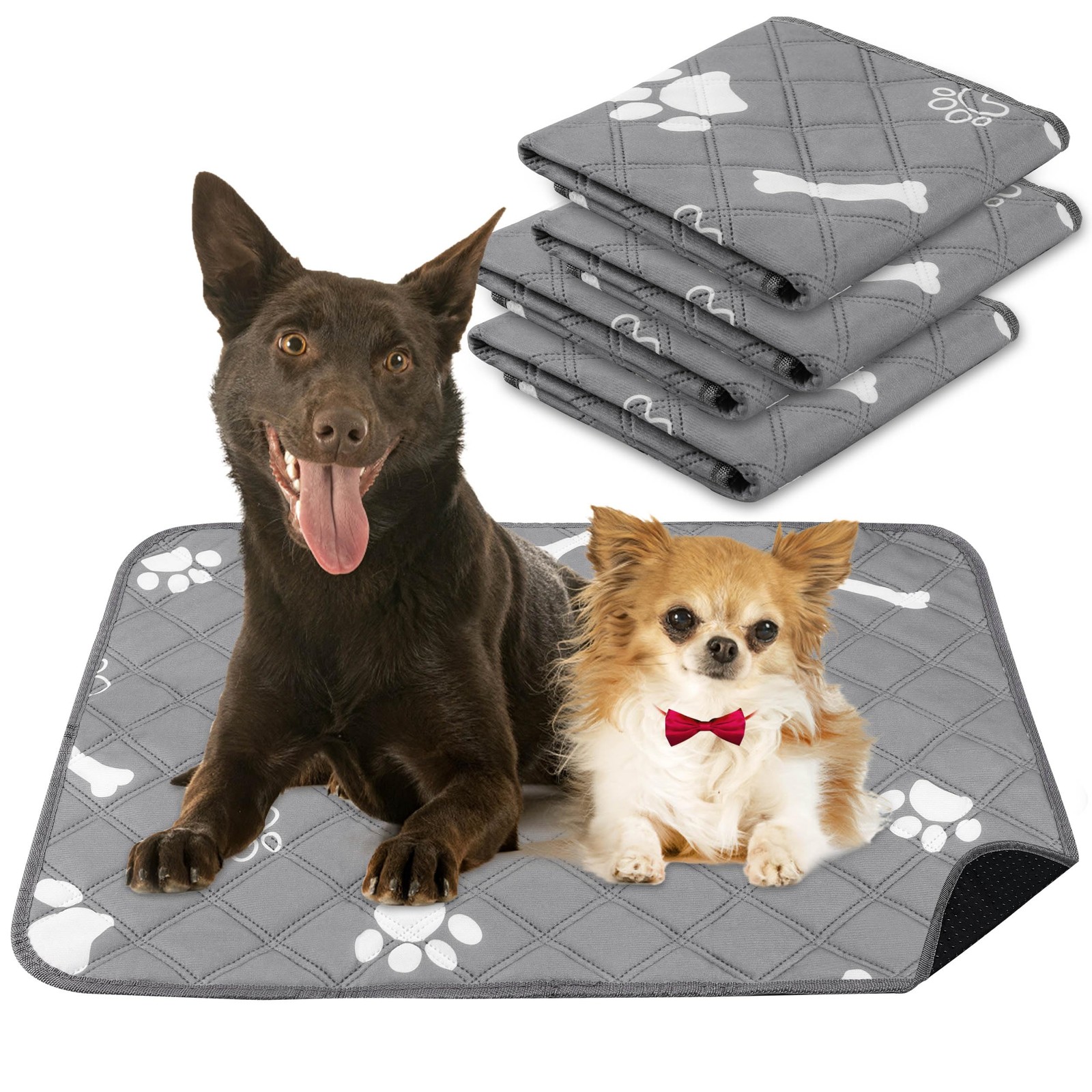 Washable Pee Pads for Dogs, 18″ x 24″ 4 Pack, Reusable Puppy Training Pads wi…