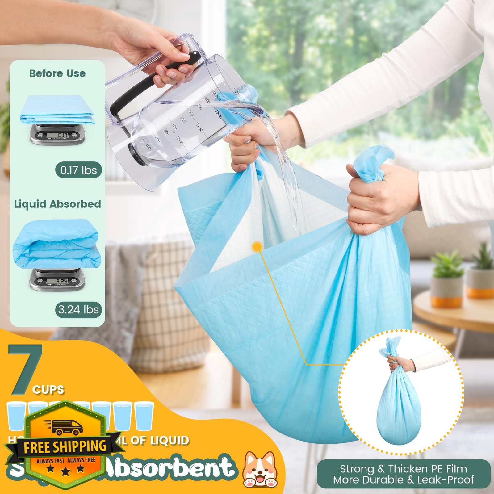YOPETKI X-Large Pee Pads 28″x34″ 60 Count