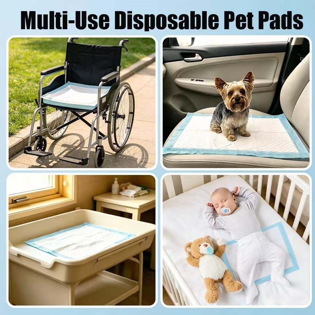 Disposable Pet Pee Pads 30 Pcs 18×13″, Super Absorbent Small Pets Training Ma…