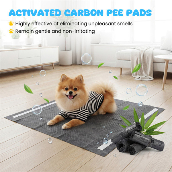 150 Pack Charcoal 24″x24″6-Layer Ultra Absorbent Pet Training Pads Odor Control