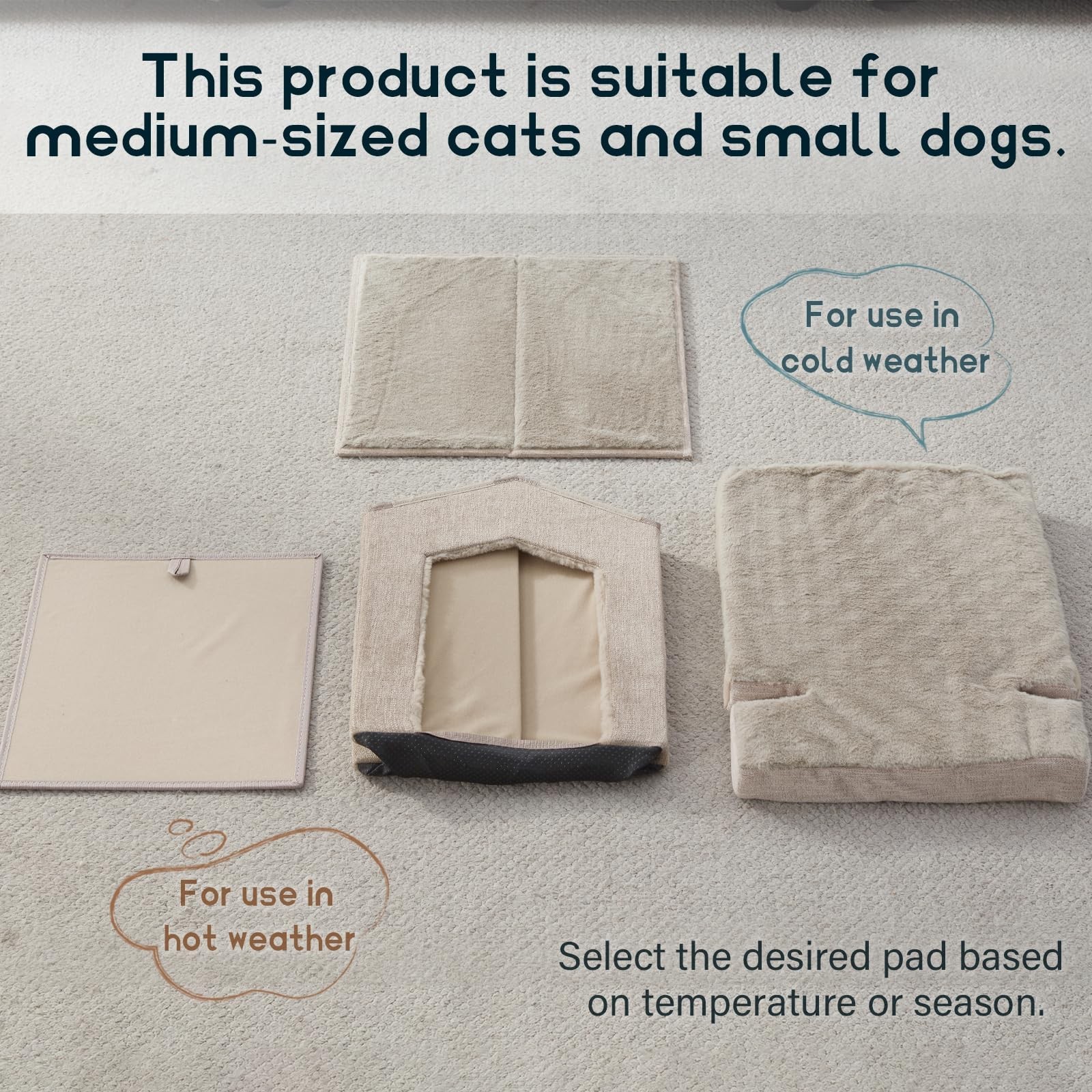 Cat Beds for Indoor Cats,Cat Houses,Cat Cave with Orthopedic Cushion,Foldable…