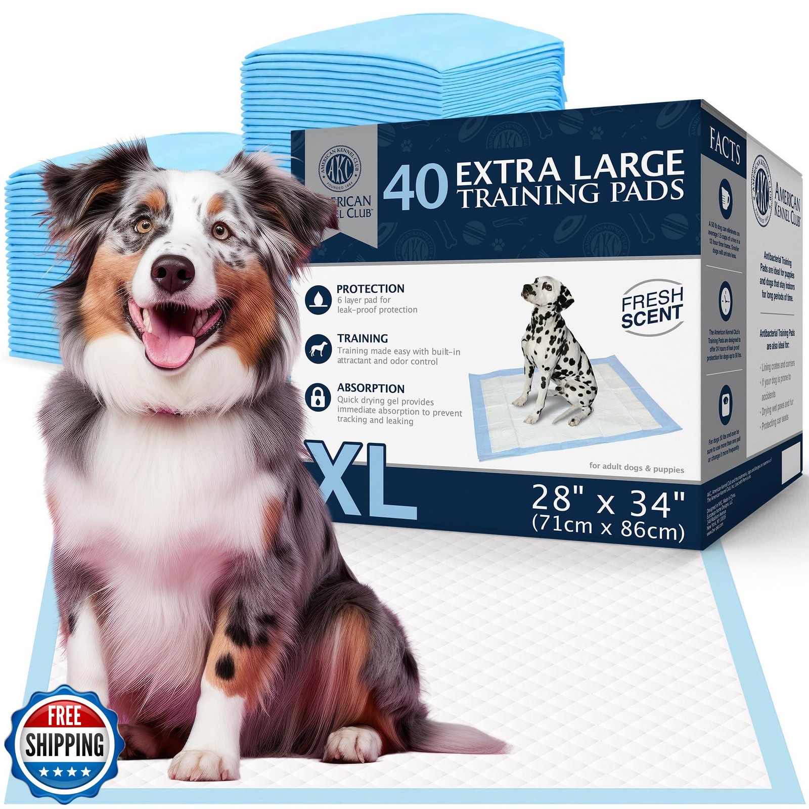 American Kennel Club Scented Puppy Pads – XXL and XXL+ Sizes – 28×34 Ultra Ab