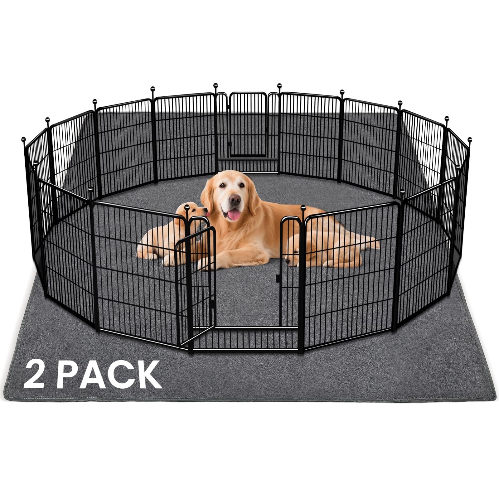 2 Pack Extra Large Washable Pee Pads for Dogs 72 x72 Reusable Dog Mat for Floor