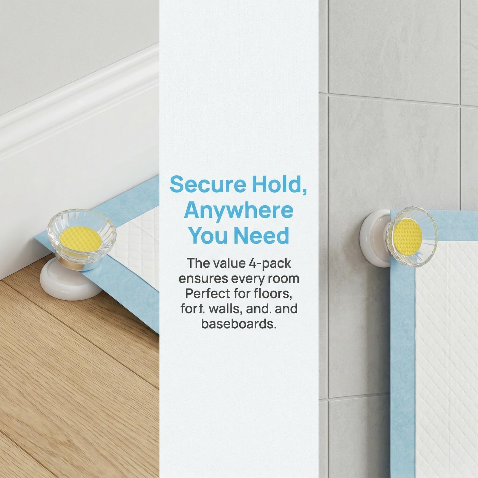 4-Pack Non Slip Dog Pee Pad Holder, Strong Adhesive Floor and Wall Mounted Po…