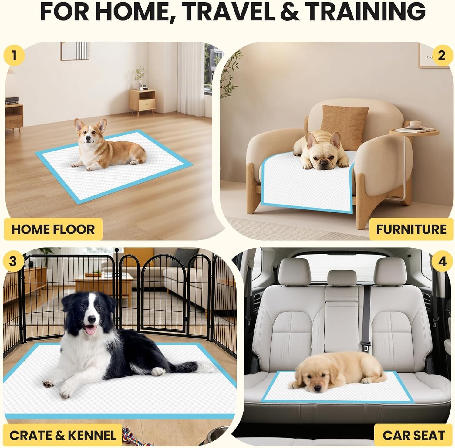 Puppy Pads 100 Count 30″x26″, Great Value Potty Pads for Dogs XL, Large Pee P…