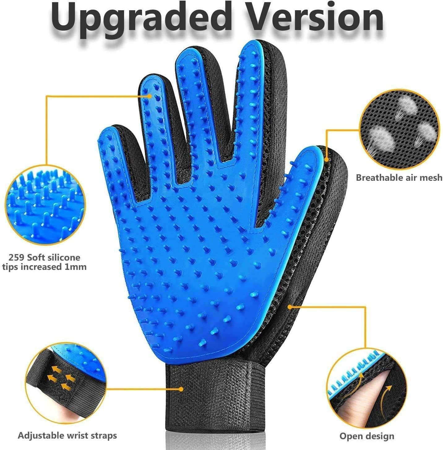 Washable Dog Pee Pads with Free Grooming Gloves,Non Slip Dog Mats with Great Uri