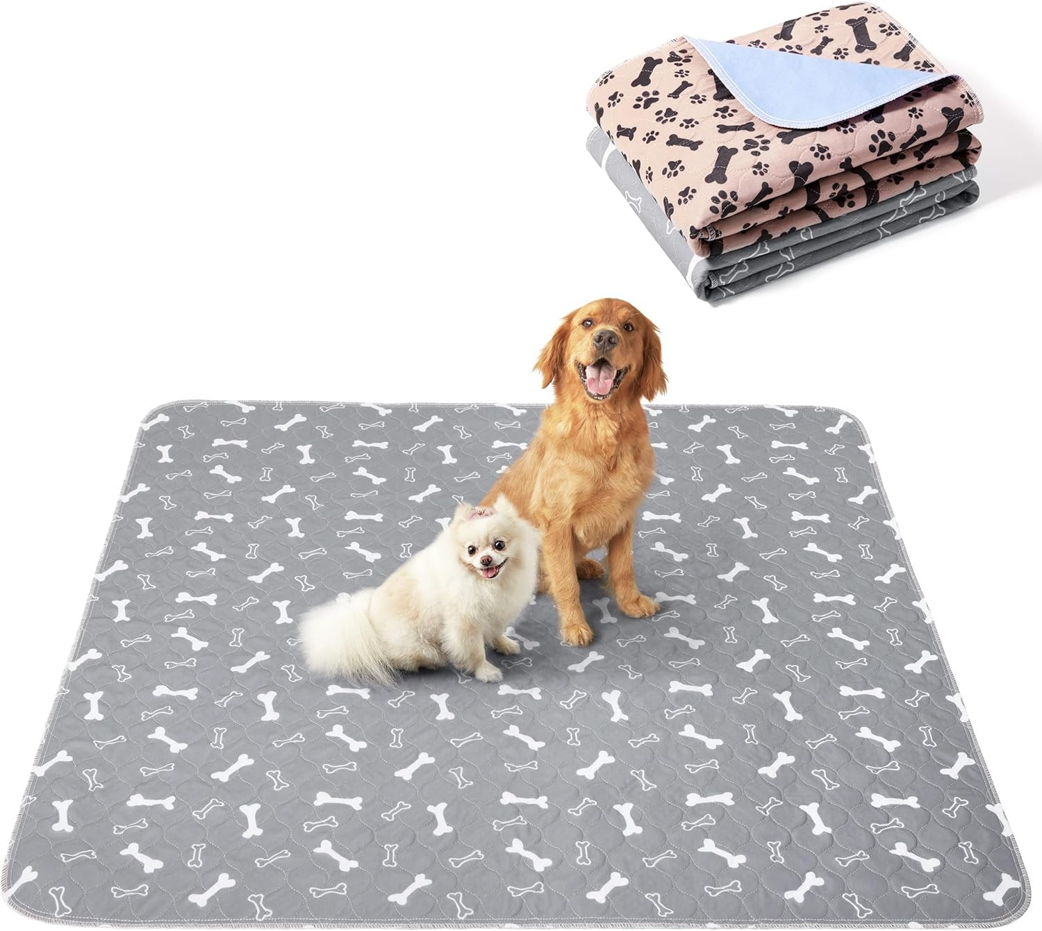 Reusable Washable Pee Pads for Dogs Large/Extra Large 36” X 41” 2 Pack, Absorb