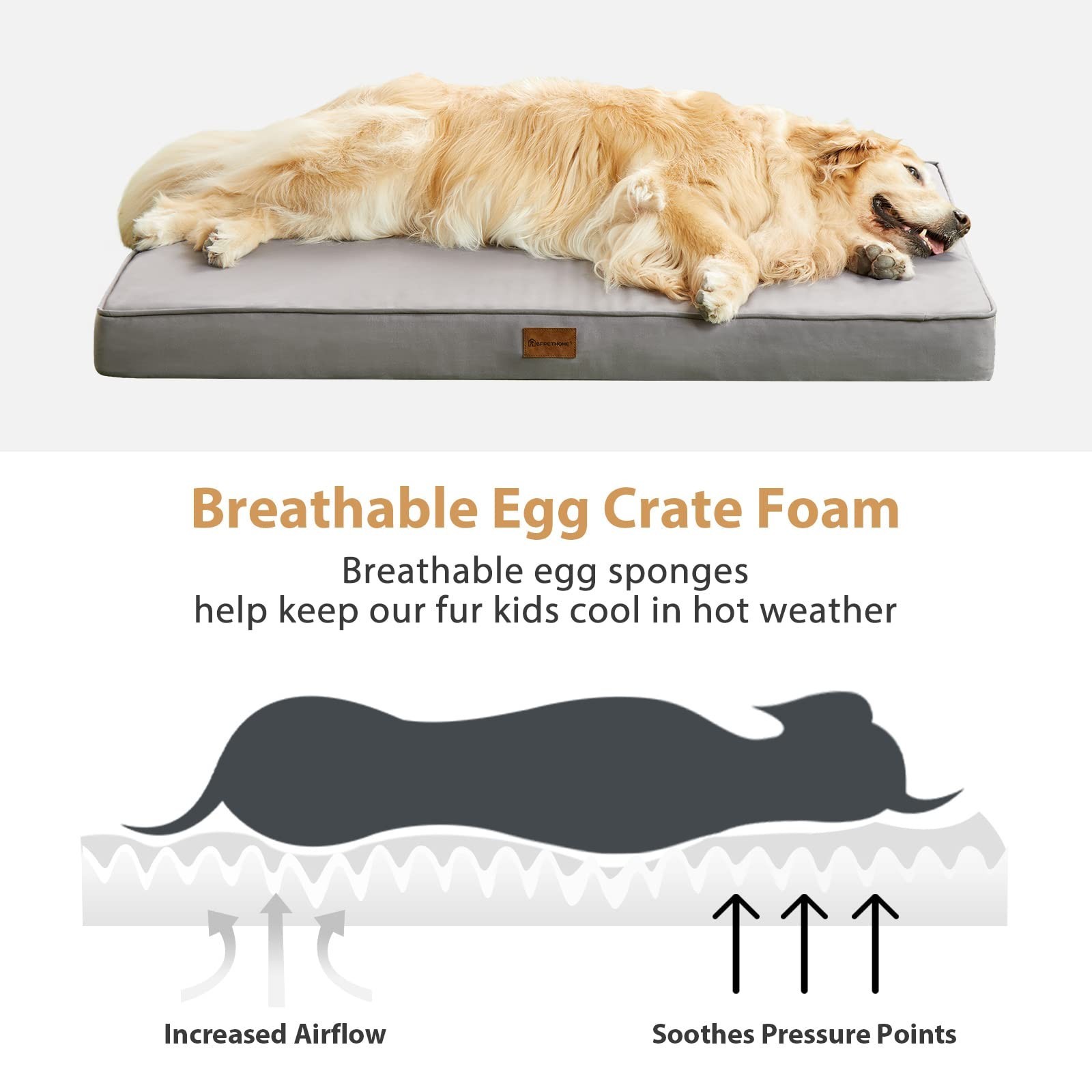 BFPETHOME Outdoor Waterproof Dog Bed for Large Dogs, Washable Cover, 30″ | Ou…