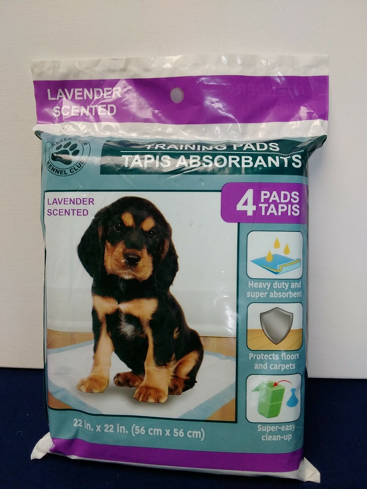 Lavender Scented Training Pads for Dogs Pack of 4 Each 22 X 22 Inches