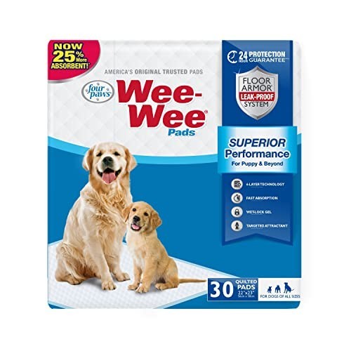 Disposable Dog Training Pads 22×23 30 Count Leak Proof Quilted Unscented Pee