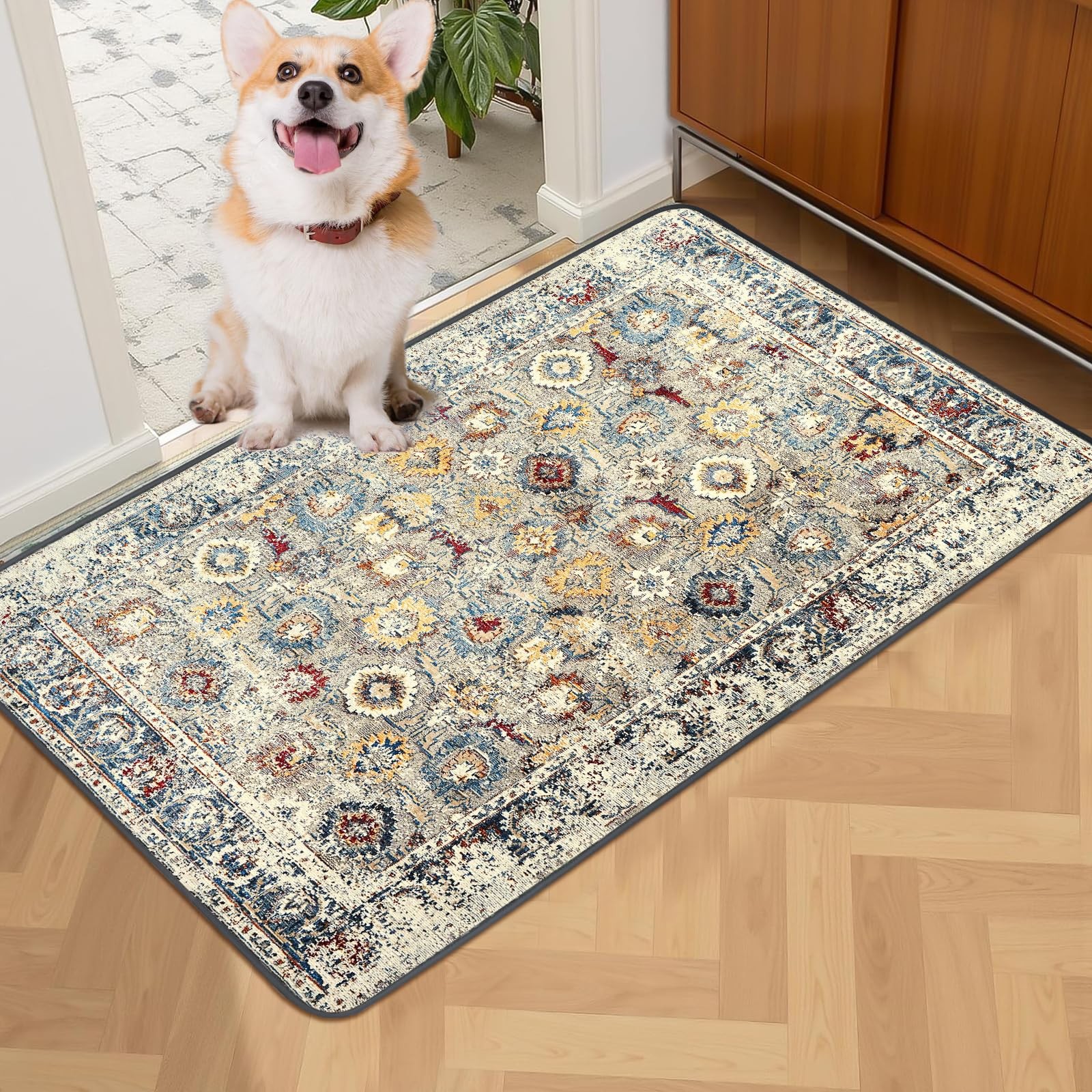 SCLOSE Washable Pee Pad for Dogs, 32″ x 24″ x (1 Pack), Vintage