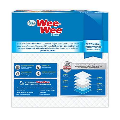 Wee-Wee Puppy Training Pee Pads 150-Count 22″ x 23″ Standard Size Pads for Dogs