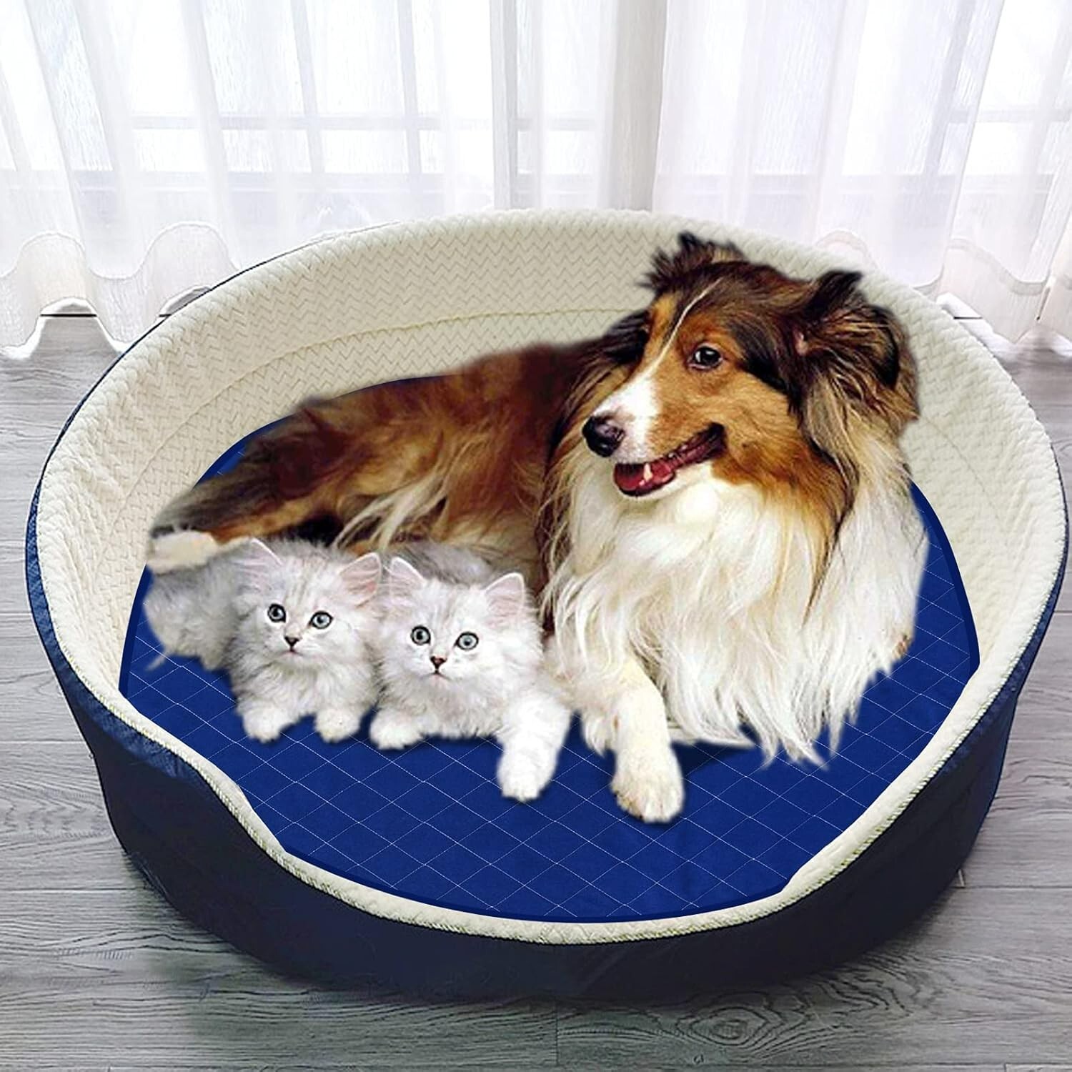 Washable Dog Pee Pad 36″/48″ Round Whelping Pad Reusable Non-slip Training Pad