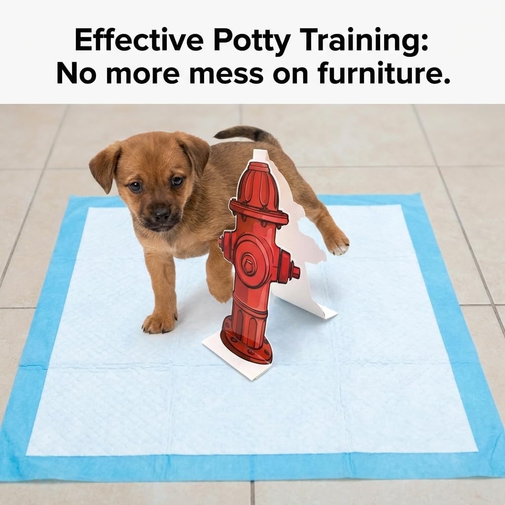 Dog Pee Post Guide Paper Pee Trainer, 20Pcs Hydrant Shaped Pet Diaper Pad Gui…