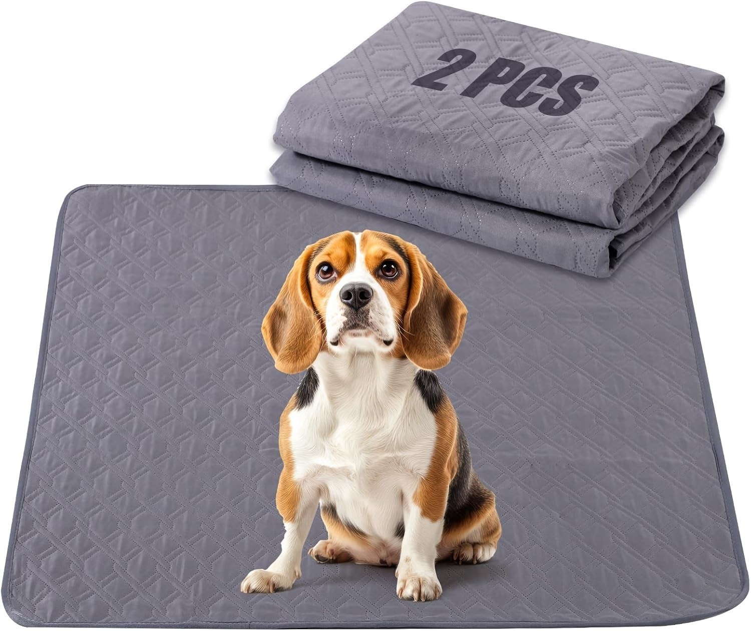 Soft & Breathable Washable Puppy Pads 2 Pack, 24×18 Non-Slip Design for Safety