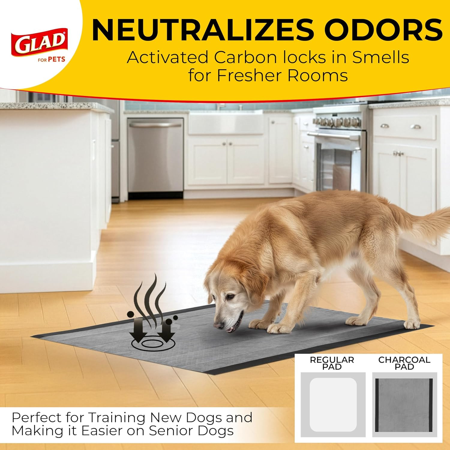 for Pets Extra Large Charcoal Training Pads for Dogs and Puppies, Activated Carb