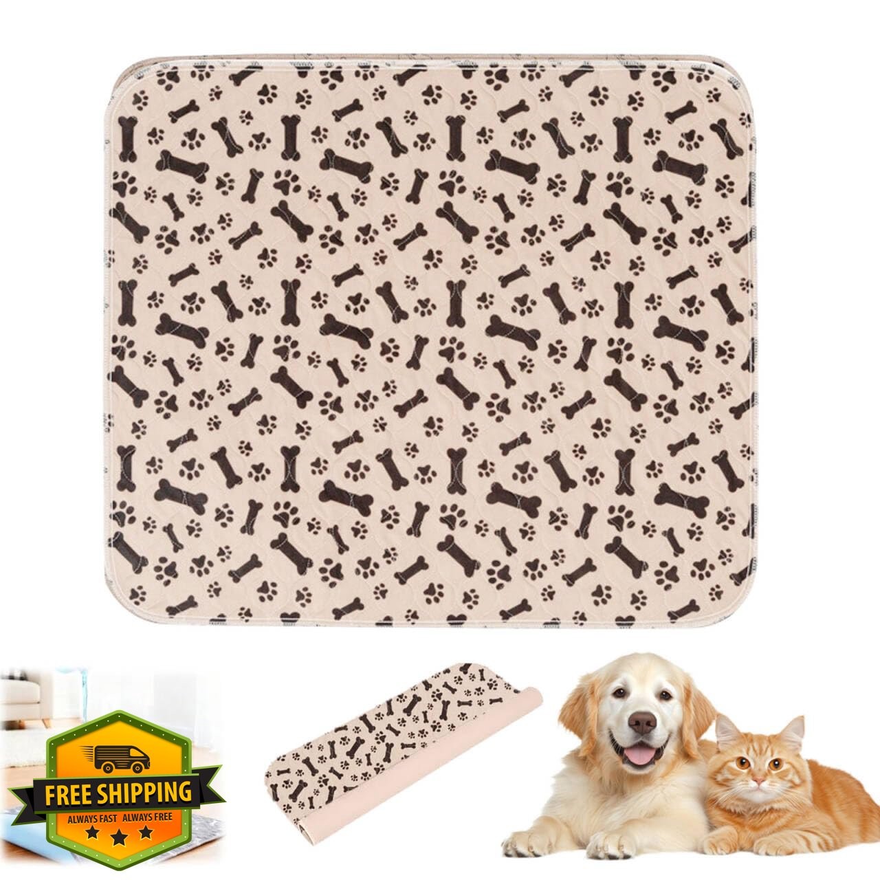 Tocualvoss Puppy Pads Brown Bone S