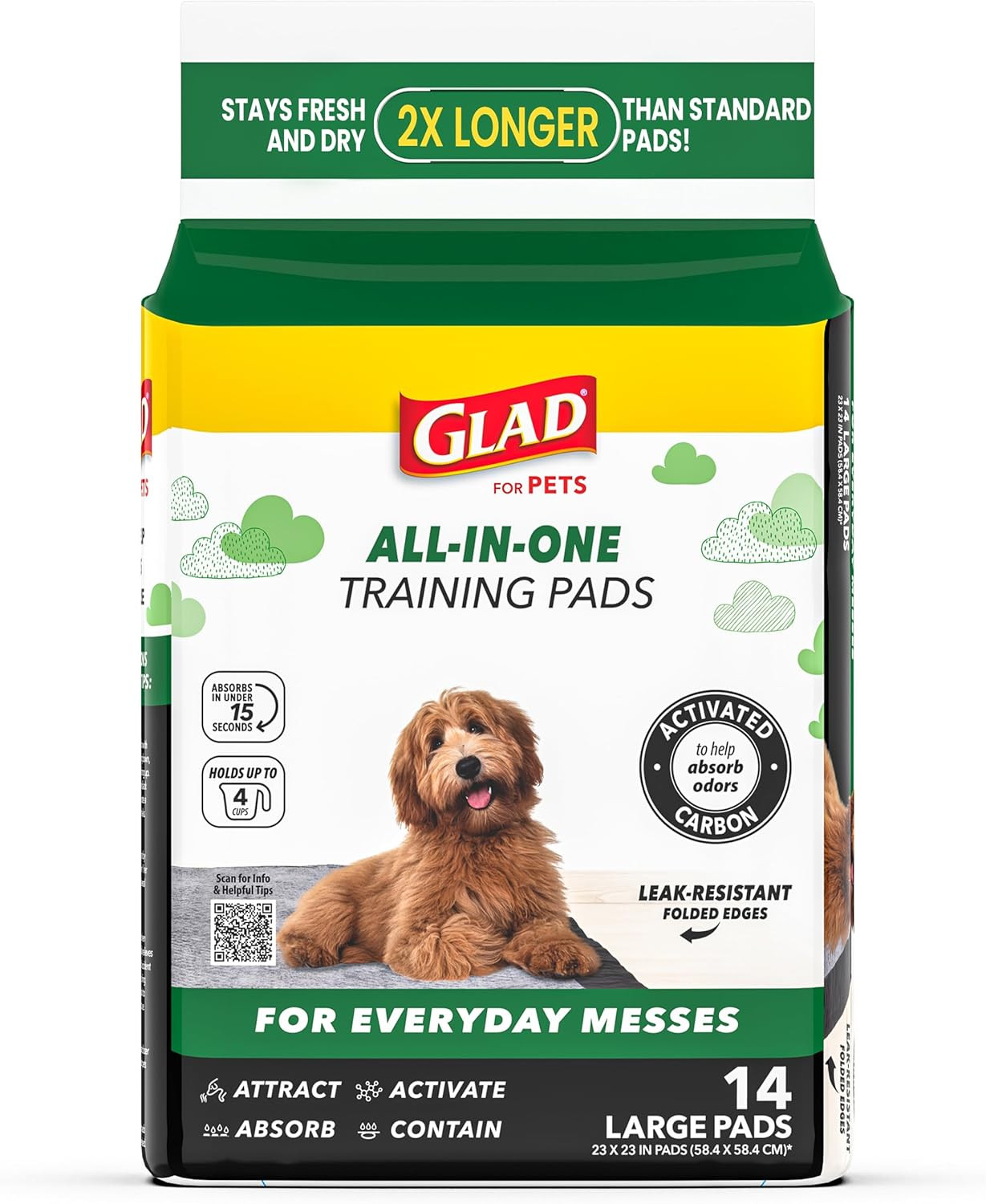 for Pets Black Charcoal Puppy Pads, 23 X 23 Inch, 6-Layer Leak-Resistant Design,