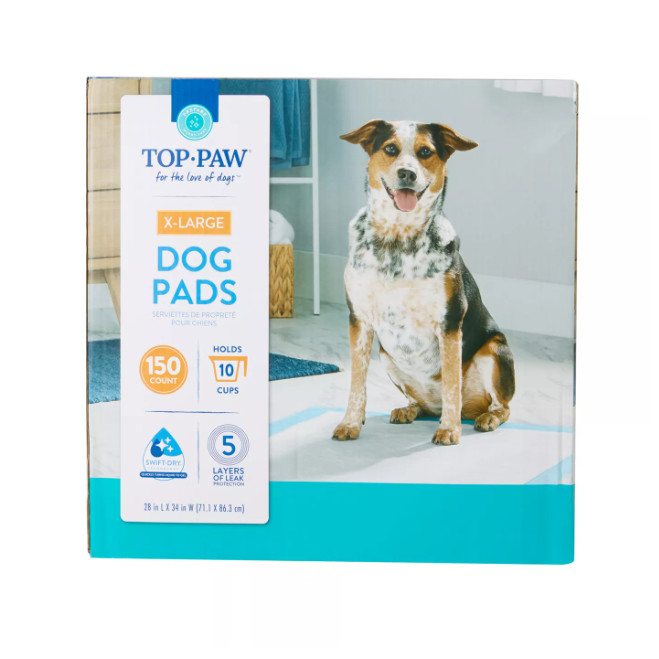 Top Paw X-Large Dog Puppy Pee Pads 150 Count 28×34 Leakproof Potty Training